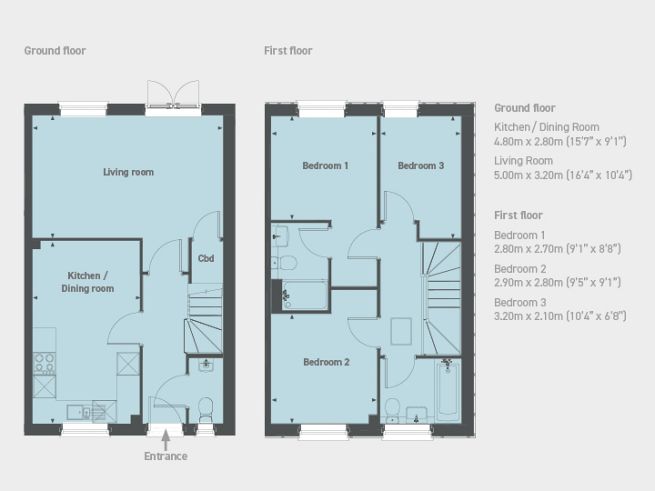 Floor plan 3 bedroom house - artist's impression subject to change